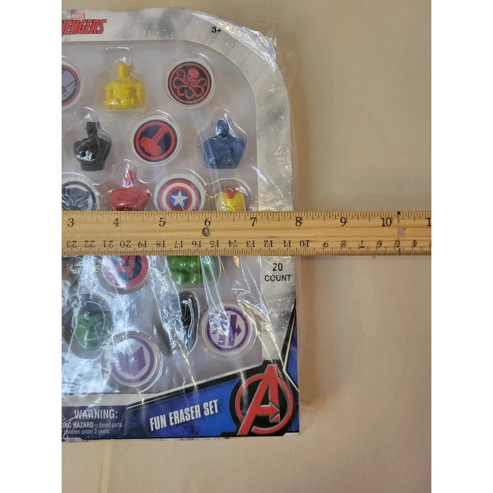 Marvel Avengers Fun Eraser Set 20 Count Captain America Iron Man Hulk 3D Erasers
